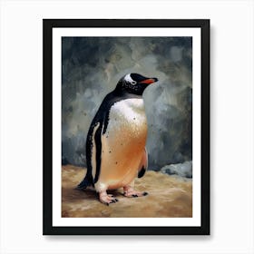 Adlie Penguin Bleaker Island Oil Painting 1 Poster