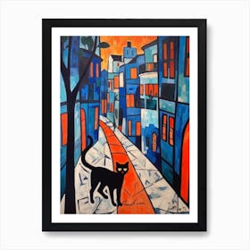 Painting Of Havana With A Cat 3 In The Style Of Matisse Art Print