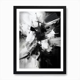 Unseen Forces Abstract Black And White 3 Art Print