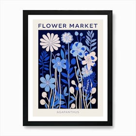 Blue Flower Market Poster Agapanthus 4 Art Print