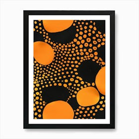 Orange And Black Polka Dots Art Print