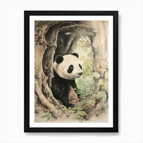 Storybook Animal Watercolour Giant Panda 3 Art Print