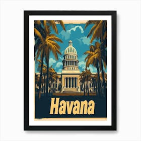 Aihrgdesign A Retro Travel Poster For Havana 1 Art Print