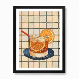 Old Fashioned Tiled Background 1 Art Print