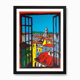 A Window View Of Paris In The Style Of Pop Art 3 Art Print