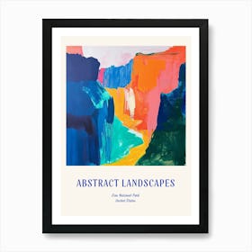 Colourful Abstract Zion National Park 4 Poster Blue Affiche