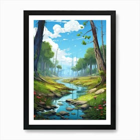 Swamp And Wetlands Cartoon 4 Art Print