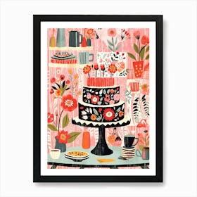 Birthday Cake Illustration 7 Art Print