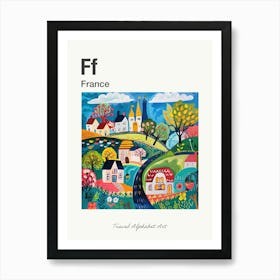 Kids Travel Alphabet  France 3 Art Print