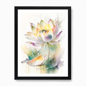 Lotus Flower Bouquet Storybook Watercolour 1 Art Print