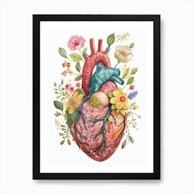 Heart With Flowers 8 Art Print