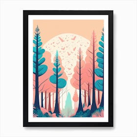 Moonlight Forest Poster Art Print