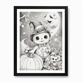 Halloween Skeleton Art Print