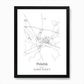 Polatsk,Belarus Minimalist Map Art Print