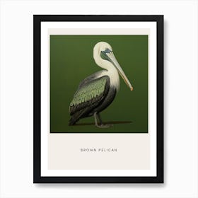 Ohara Koson Inspired Bird Painting Brown Pelican 3 Poster Art Print