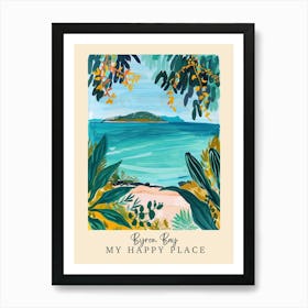 My Happy Place Byron Bay 4 Travel Poster Art Print