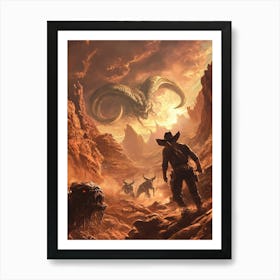 Cowboy vs demons Art Print