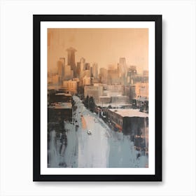 Seattle Brushstroke Cityscape Art Print