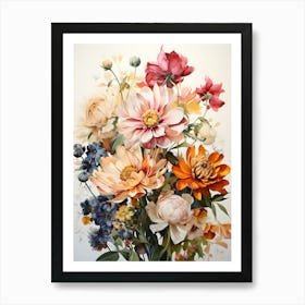 Wildflower Watercolor Oasis Art Print