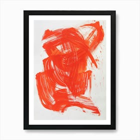 Orange And White Abstract Painting Art Print