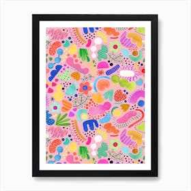 Playful Abstract Fresh Pink Affiche