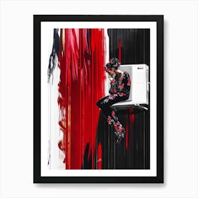 Woman In A Red Dress 2 Art Print