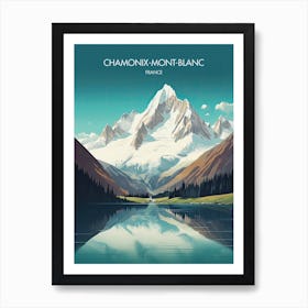 Poster Of Chamonix Mont Blanc   France, Ski Resort Illustration 2 Art Print