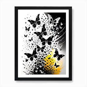 Black Butterflies Art Print