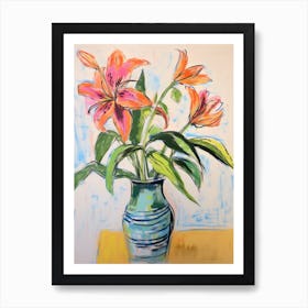 Flower Painting Fauvist Style Gloriosa Lily 3 Art Print