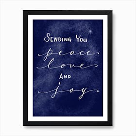 Peace Calligraphy with Star Art Print
