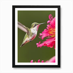 Female Ruby Throated Hummingbird-Reimagined 5 Art Print