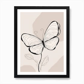 Butterfly Line Art Abstract 1 Art Print
