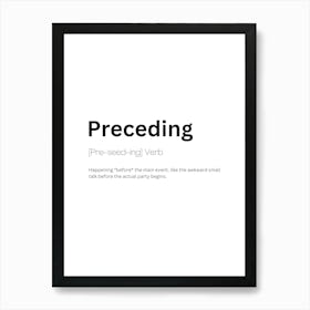 Preceding Definition Meaning 1 Poster