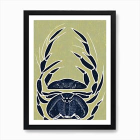 Blue Crab II Linocut Art Print