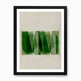 Green Linear Shapes Art Print