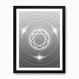Geometric Glyph in White and Silver with Sparkle Array n.0312 Art Print