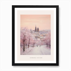 Dreamy Winter Painting Poster Edinburgh Scotland 1 Art Print