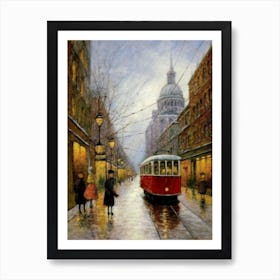 Vintage Street Car In Washington wall art poster Art Print