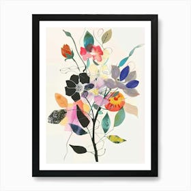 Moonflower 1 Collage Flower Bouquet Art Print