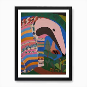 Maximalist Animal Painting Anteater 1 Art Print