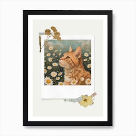 Scrapbook Ginger Cat Fairycore Painting 3 Art Print