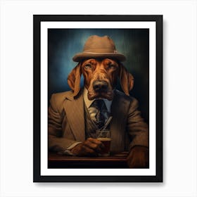 Gangster Dog Bloodhound 2 Art Print