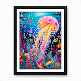 Rainbow Jellyfish Illustrations 8 Art Print