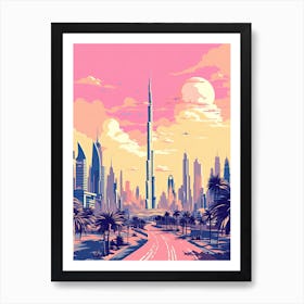 Dubai In Risograph Style 3 Art Print