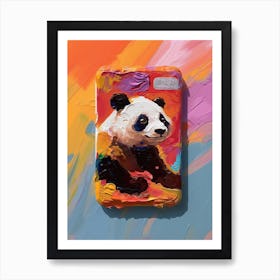 Panda Phone Case Oil Painting 4 Art Print