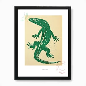 Forest Green Skinks Lizard Bold Block Colour 2 Poster Art Print