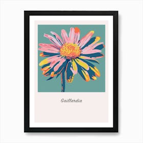 Gaillardia 1 Square Flower Illustration Poster Art Print