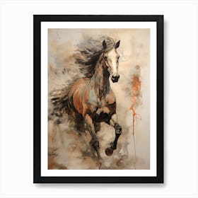 A Horse Painting In The Style Of Mixed Media 1 Art Print