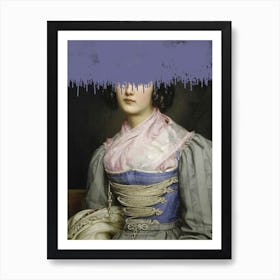 Portrait of Vintage Woman Collage Art Print