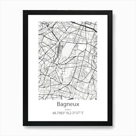 Bagneux,France Minimalist Map Art Print